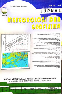 Image of Jurnal Meteorologi dan Geofisika vol.13 no.1