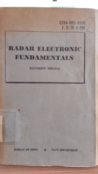Image of RADAR ELECTRONIC FUNDAMENTALS NAVSHIPS 900.016