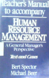 Image of TEACHER'S MANUAL TO ACCOMPANY: HUMAN RESOURCE MANAGEMENT